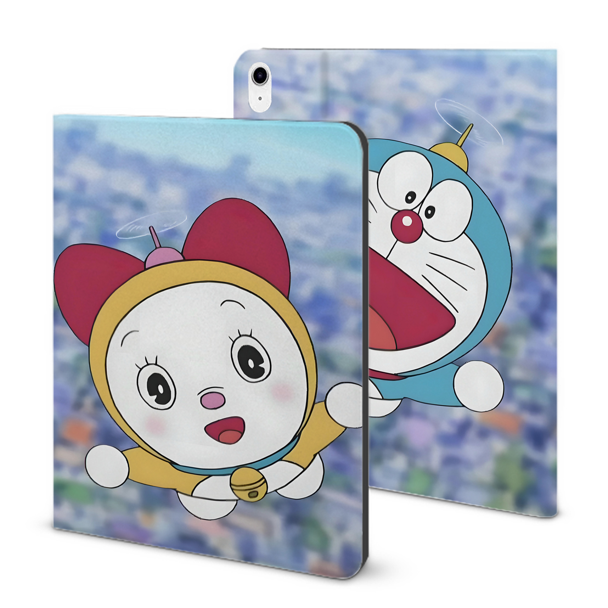 （画像用） ドラえもん Doraemon IPad ケース ブック型 PUレザー TPU 耐衝撃 軽量 薄型 ペン収納なし 全面保護 IPad 各モデル対応
